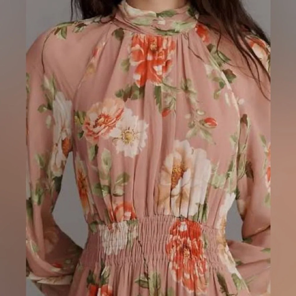 Somerset long sleeve chiffon floral maxi dress NWT - Picture 4 of 8